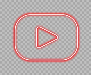 YouTube Logo Neon Effect Style Transparent