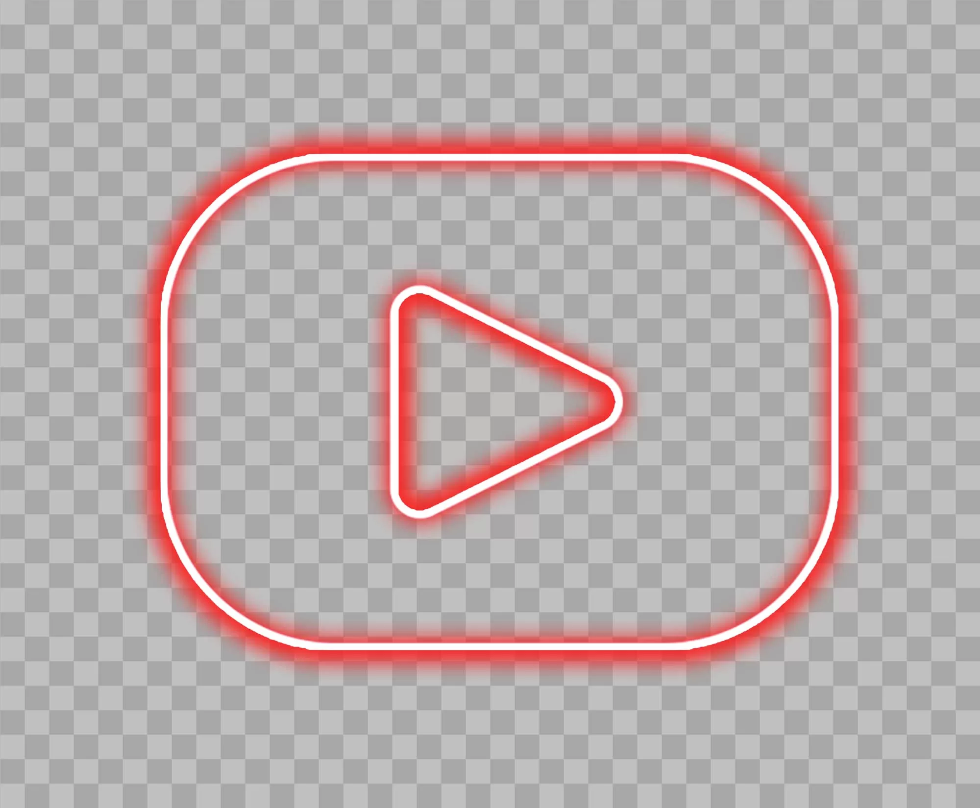 YouTube Logo Neon Effect Style Transparent