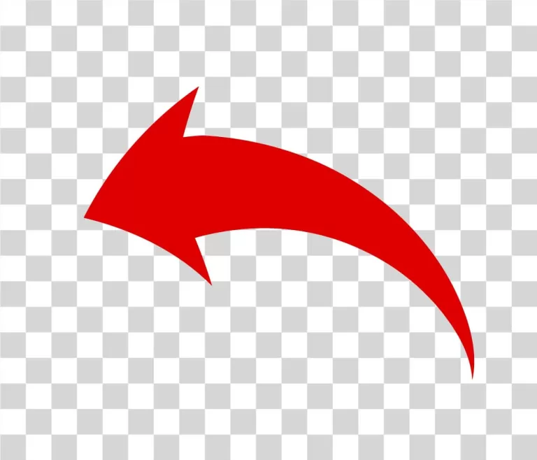 Curved Red Arrow YouTube Thumbnail Graphic PNG