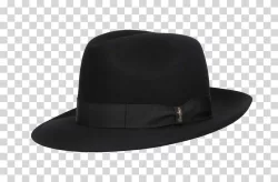 Felt Hat Classic Black Headwear Transparent