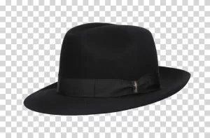 Felt Hat Classic Black Headwear Transparent
