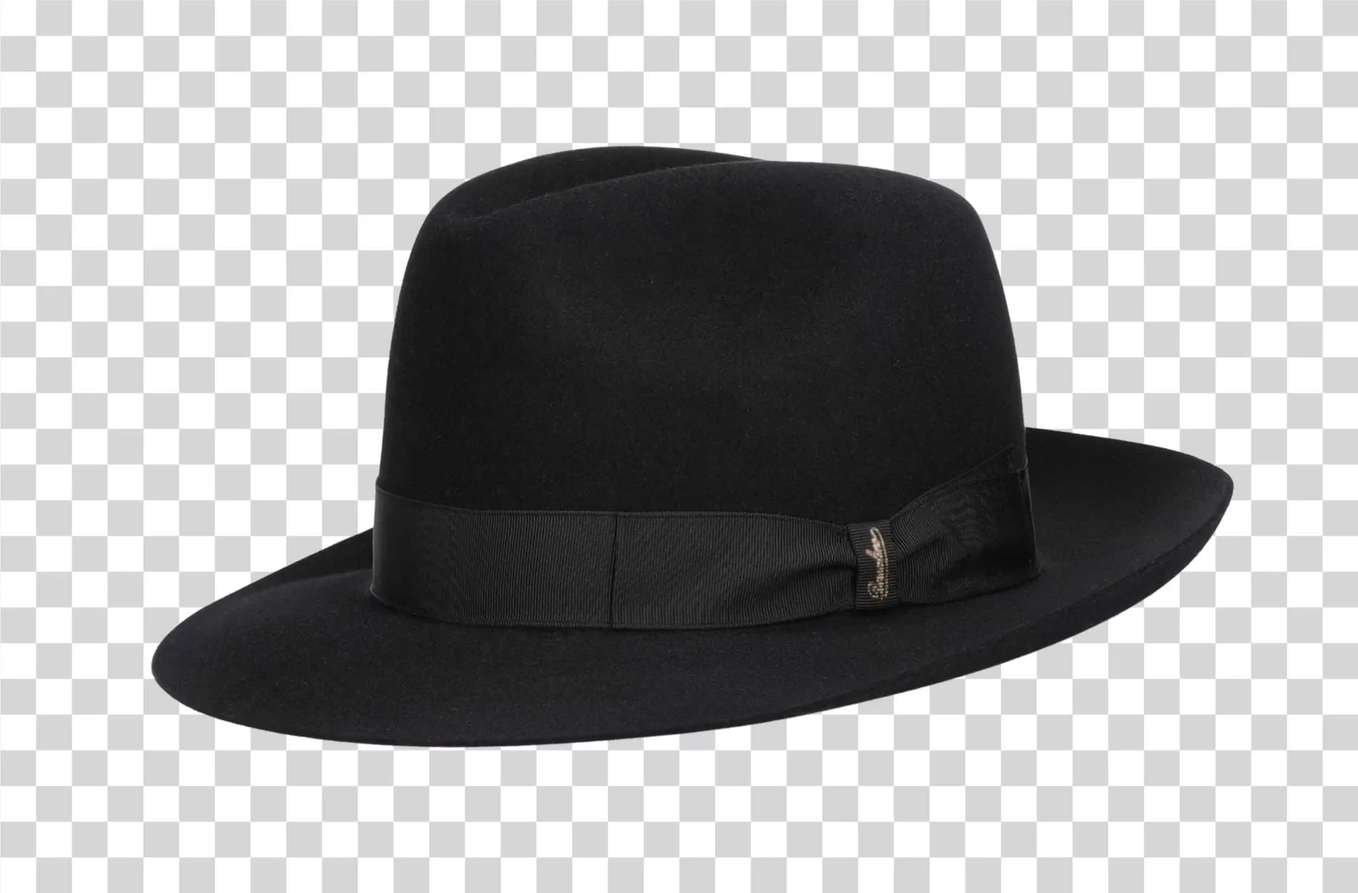 Felt Hat Classic Black Headwear Transparent