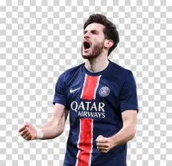 Khvicha Kvaratskhelia PSG Football Player Celebrating
