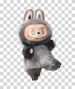 Labubu Grey Pop Mart Designer Toy PNG