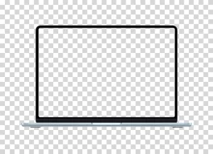MacBook Template with Transparent Screen Mockup PNG