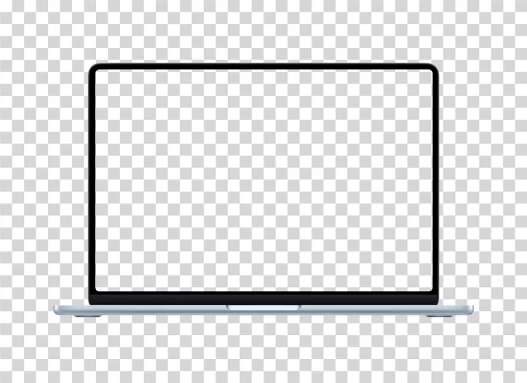 MacBook Template with Transparent Screen Mockup PNG