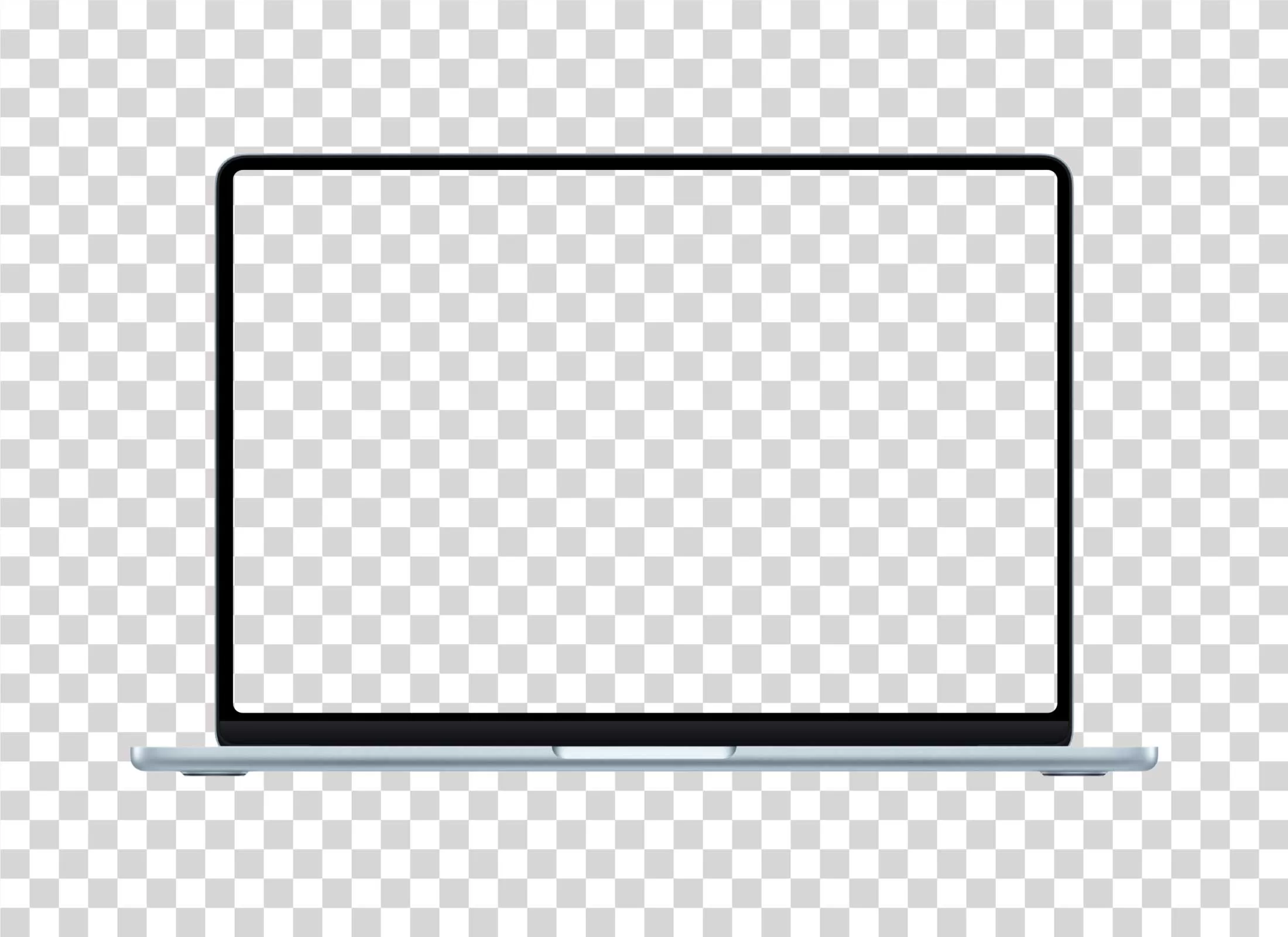 MacBook Template with Transparent Screen Mockup PNG