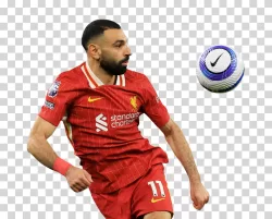Mo Salah Playing with the Ball PNG Transparent