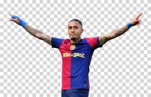 Raphinha FC Barcelona Winger and Brazilian Football Player PNG