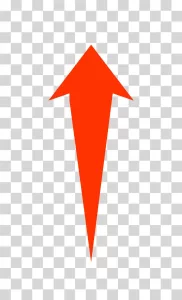 Straight Red Arrow YouTube Thumbnail Graphic PNG