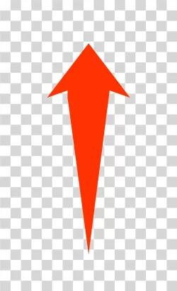 Straight Red Arrow YouTube Thumbnail Graphic PNG