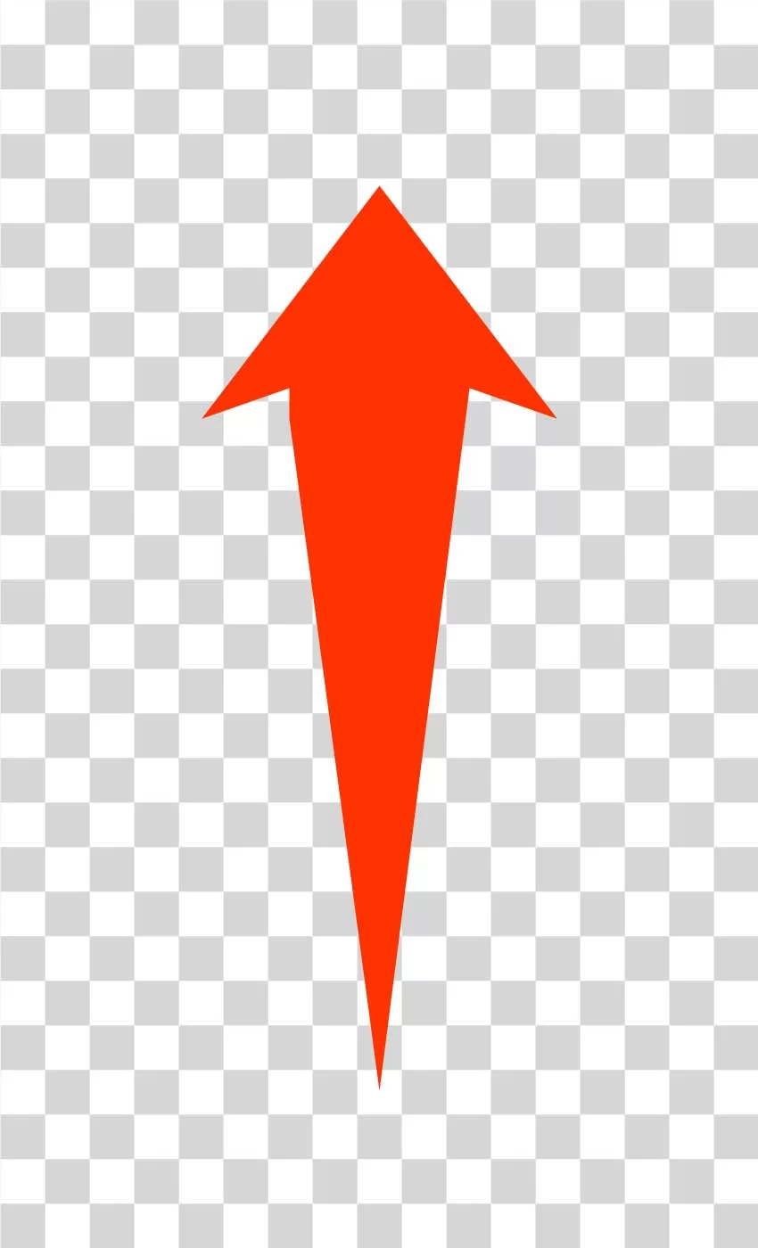 Straight Red Arrow YouTube Thumbnail Graphic PNG