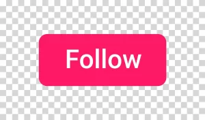 TikTok Follow Button, Social Media Follower UI Element, Transparent PNG TikTok Follow Button Social Media Transparent