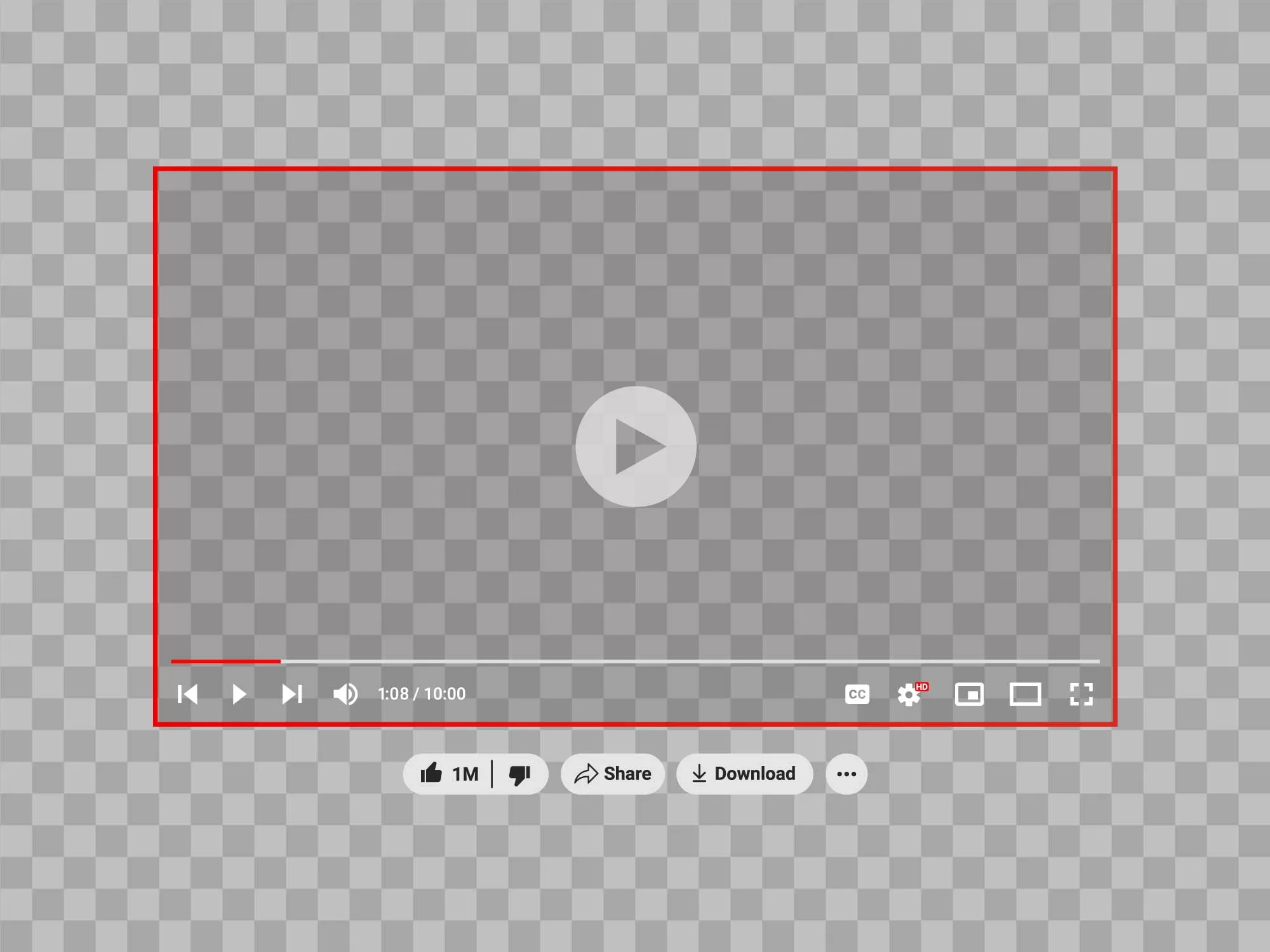 YouTube Video Player Overlay Transparent