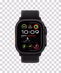Apple Watch Ultra 2 Black Rugged Smartwatch PNG Image