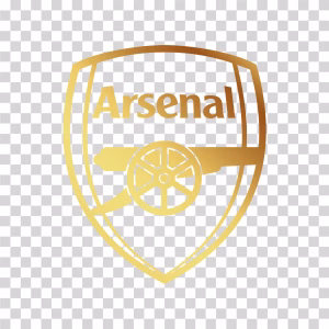 Arsenal Gold Logo, Premier League Football Club Emblem, Golden Crest Design, Transparent PNG Image Arsenal Gold Logo Transparent
