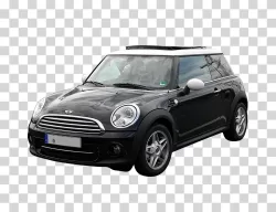 Black Mini Cooper Compact Hatchback Car PNG
