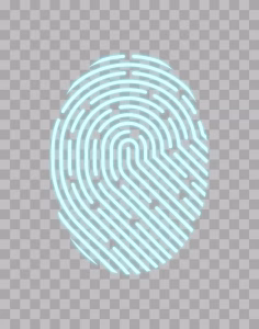 Fingerprint Neon Effect PNG Image