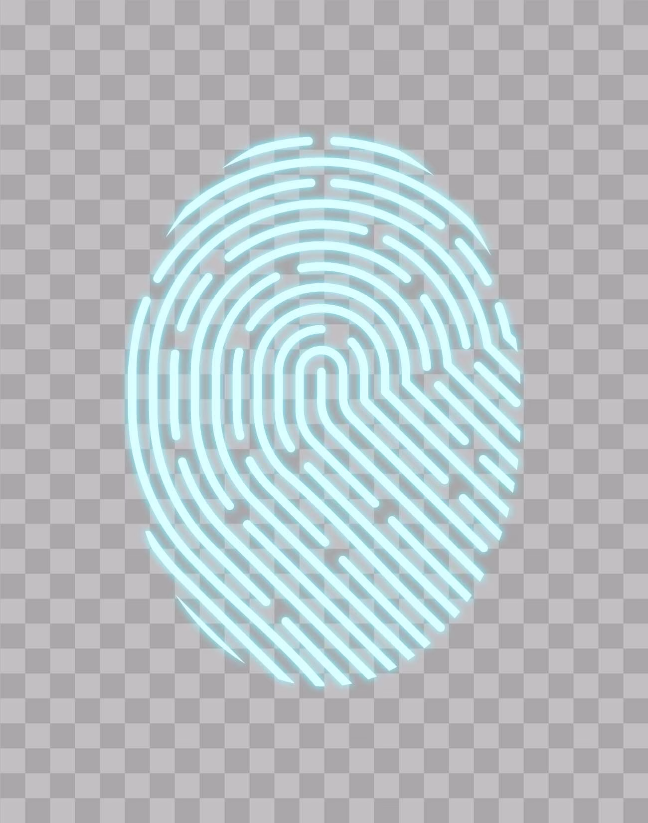 Fingerprint Neon Effect PNG Image