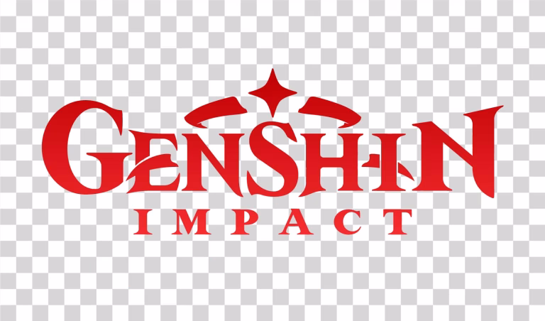 Genshin Impact Logo in Red Transparent