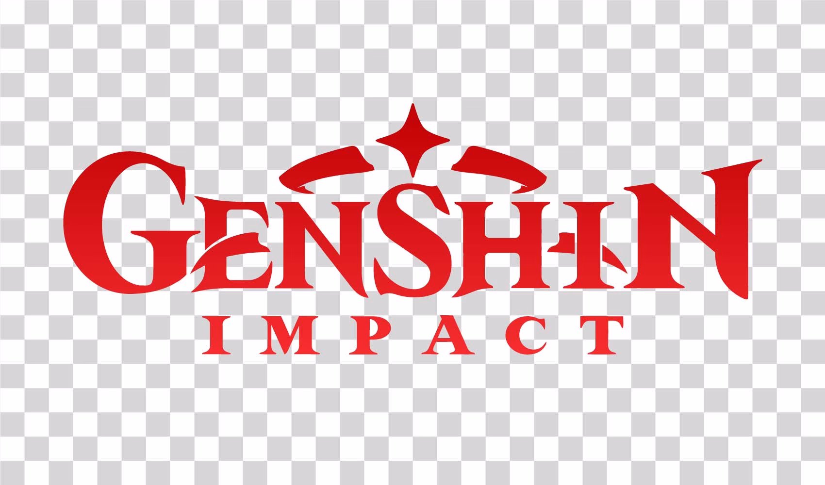 Genshin Impact Logo in Red Transparent