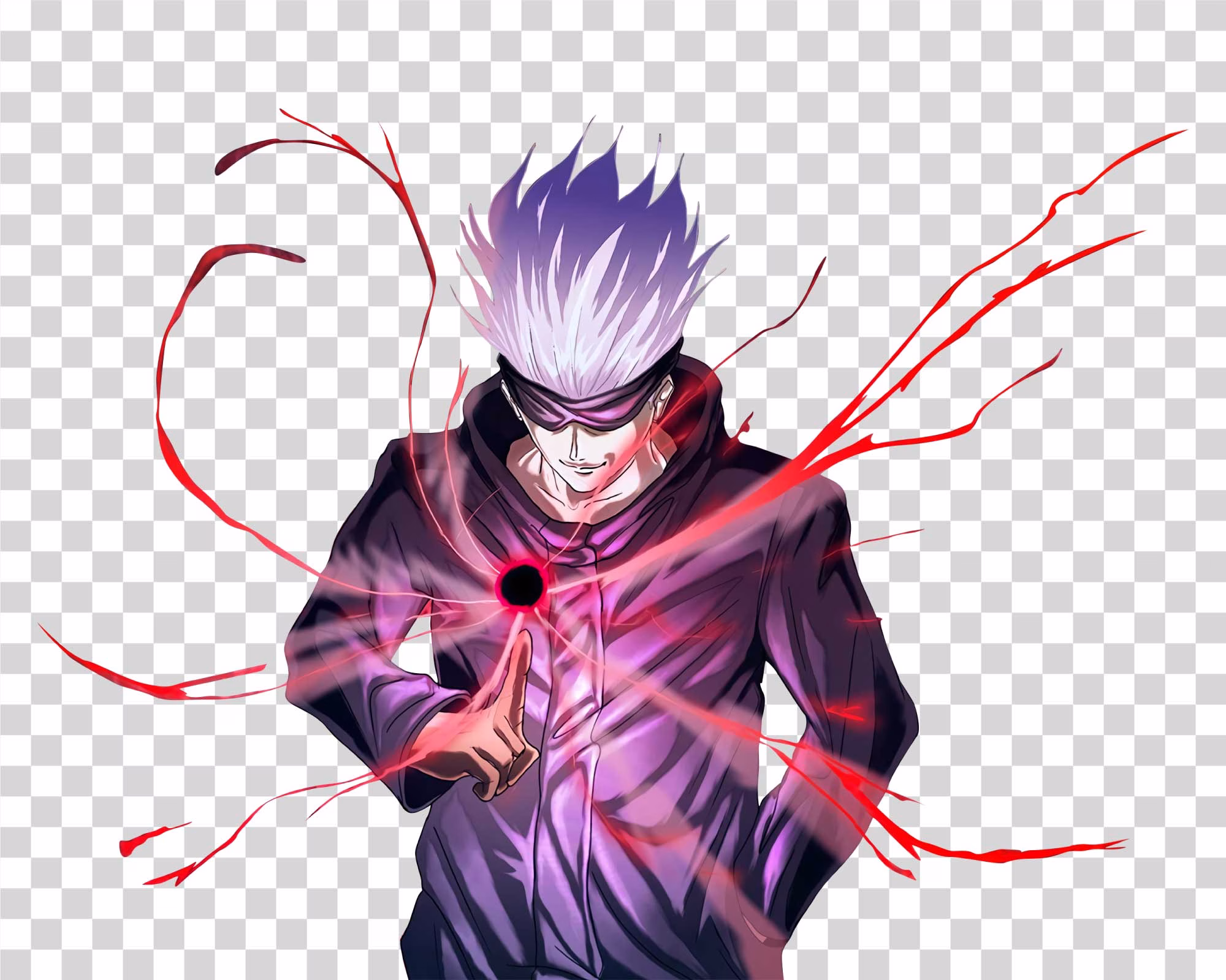 Gojo Satoru aka Red Jujutsu Kaisen PNG