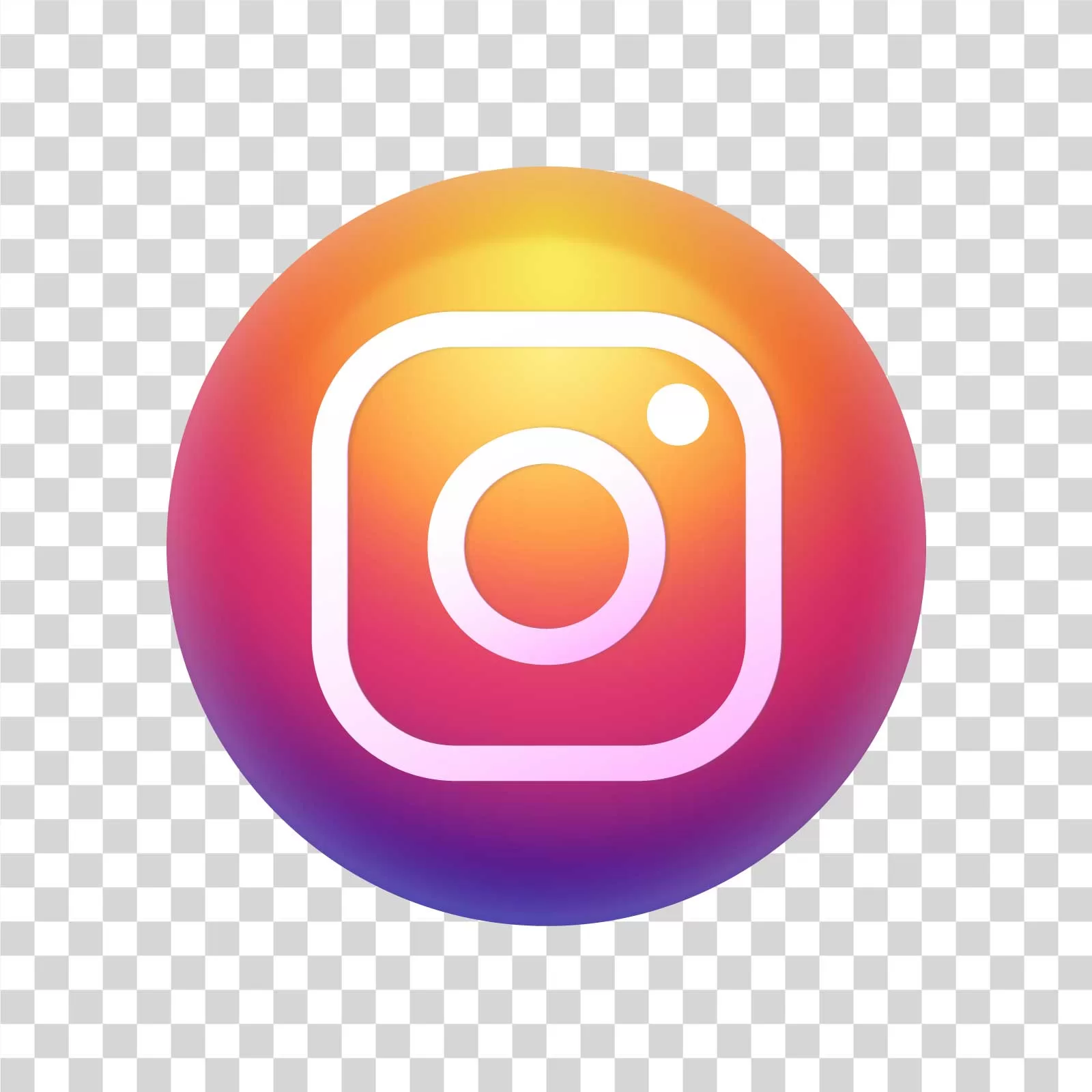 Instagram Logo Icon 3D Circle PNG Image