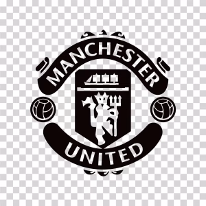 Manchester United Black Logo, Football Club Emblem in Dark, Transparent PNG Image Manchester United Black Logo Football Club PNG Image