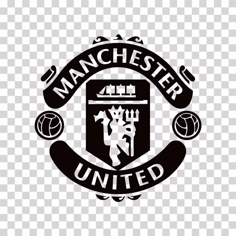 Manchester United Black Logo Football Club PNG Image