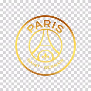 PSG Gold Logo Paris Saint-Germain Golden Emblem Transparent Logo
