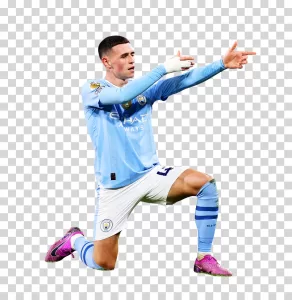 Phil Foden, Celebration Pose, Manchester City Football Star, Transparent PNG Image Phil Foden Celebration Pose PNG Image