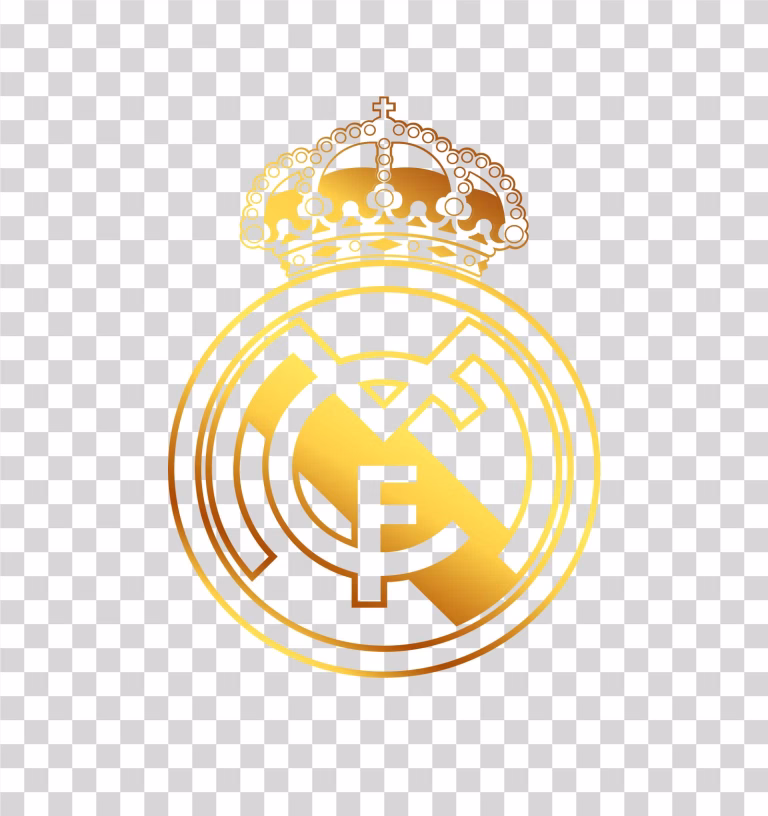 Real Madrid Gold Logo PNG Transparent