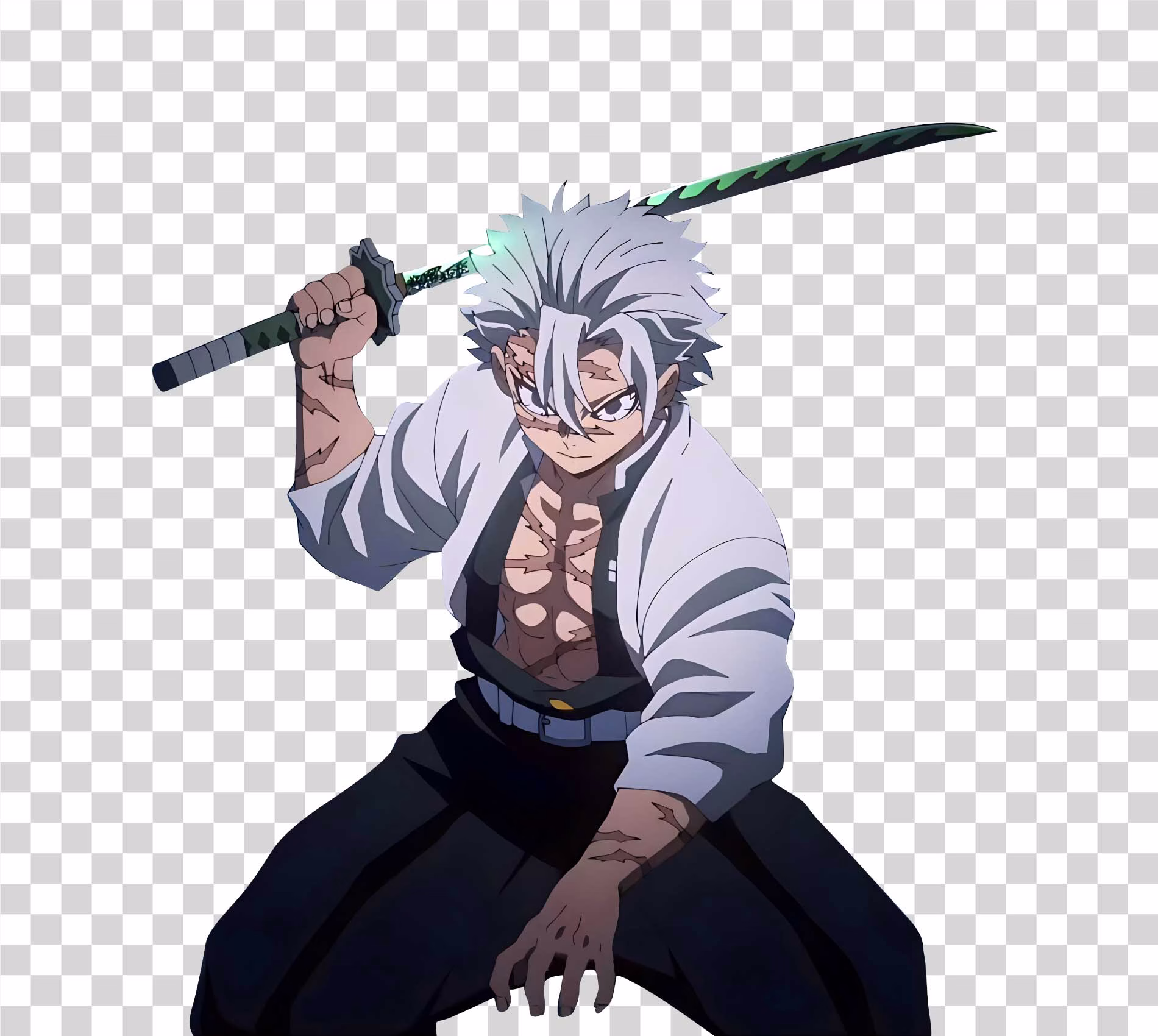 Sanemi Shinazugawa Fierce Wind Hashira Transparent Free