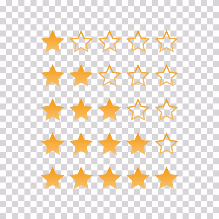 Star Rating 1 to 5 Review Icon png