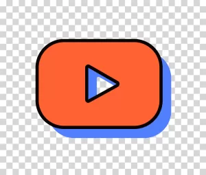 YouTube Logo, Outlined 3D Retro Style, Social Media Icon, Transparent PNG Image YouTube Logo Outlined 3D Retro Style Transparent