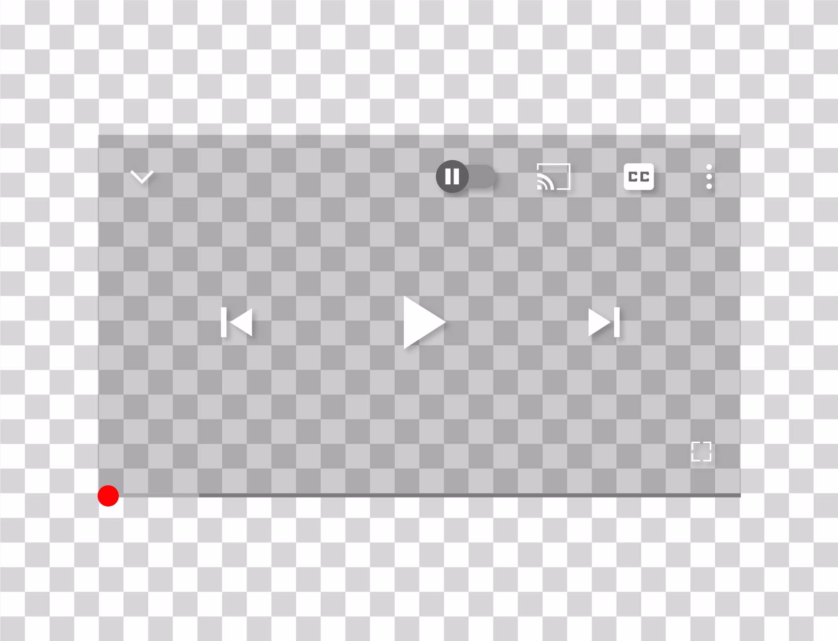 YouTube Video Player Mobile UI Transparent