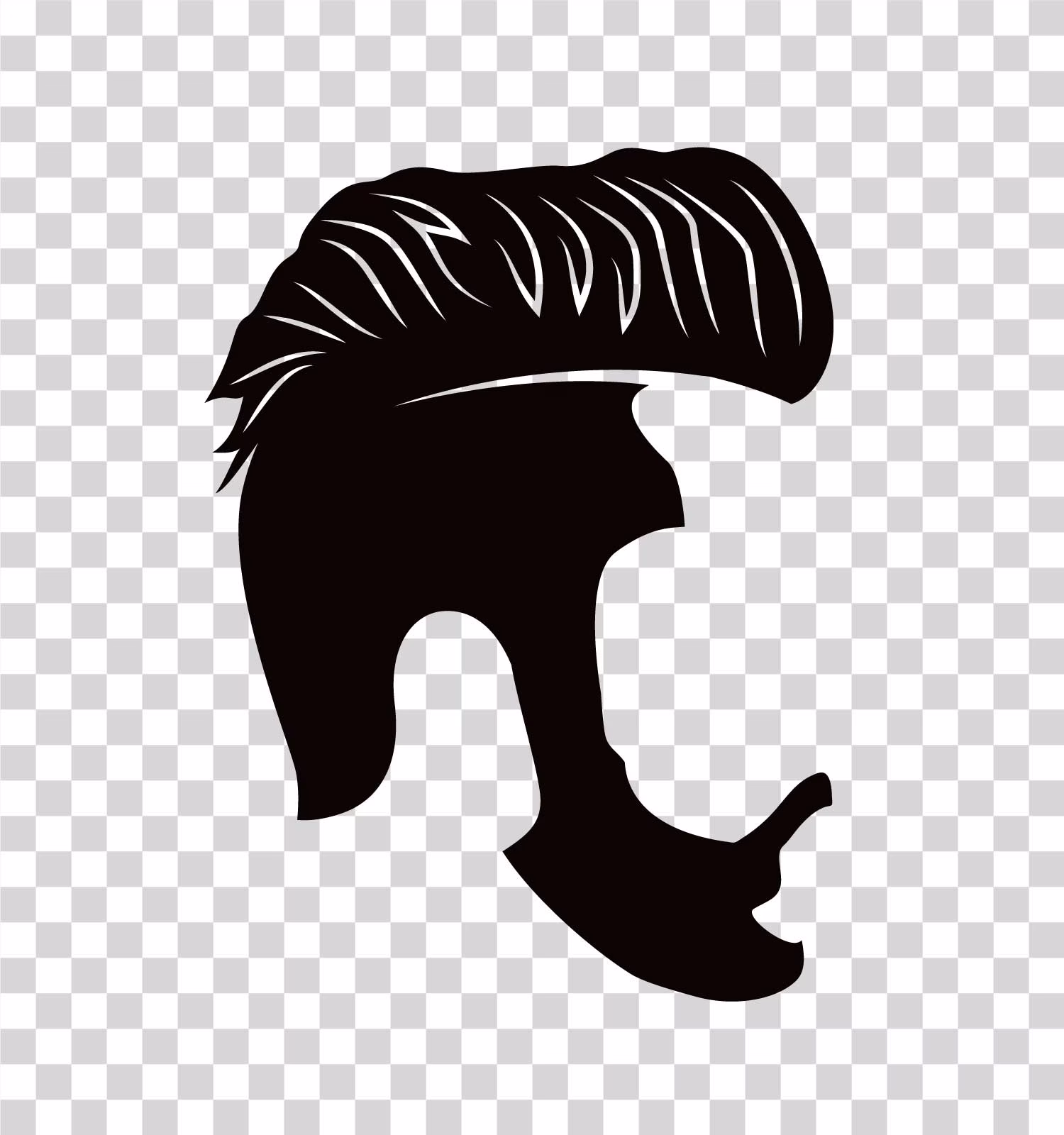 Beard Illustration Barber Icon Design PNG
