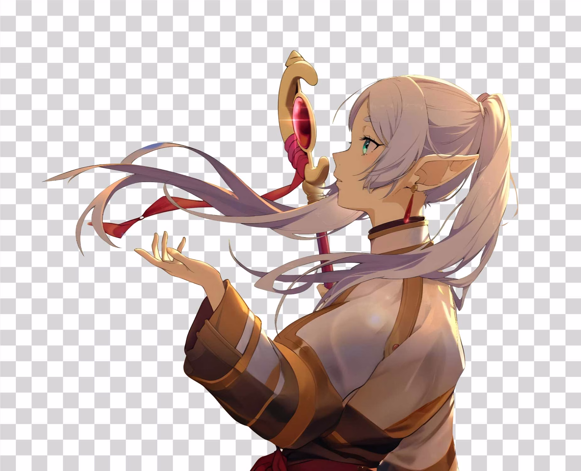 Frieren Elf Mage Anime Character PNG