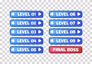 Game UI Levels Numbers Interface PNG