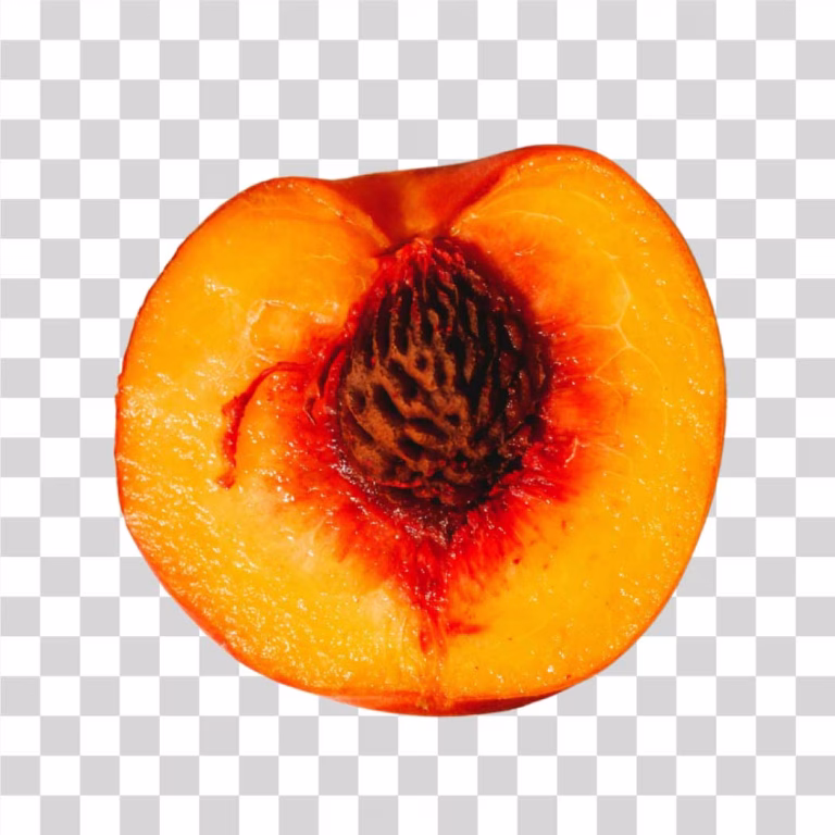 Half Peach Fruit Slice PNG