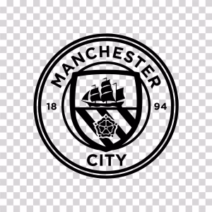 Manchester City Black Logo, English Premier League Football Club Emblem, Transparent PNG Image Manchester City Black Logo English Premier League PNG