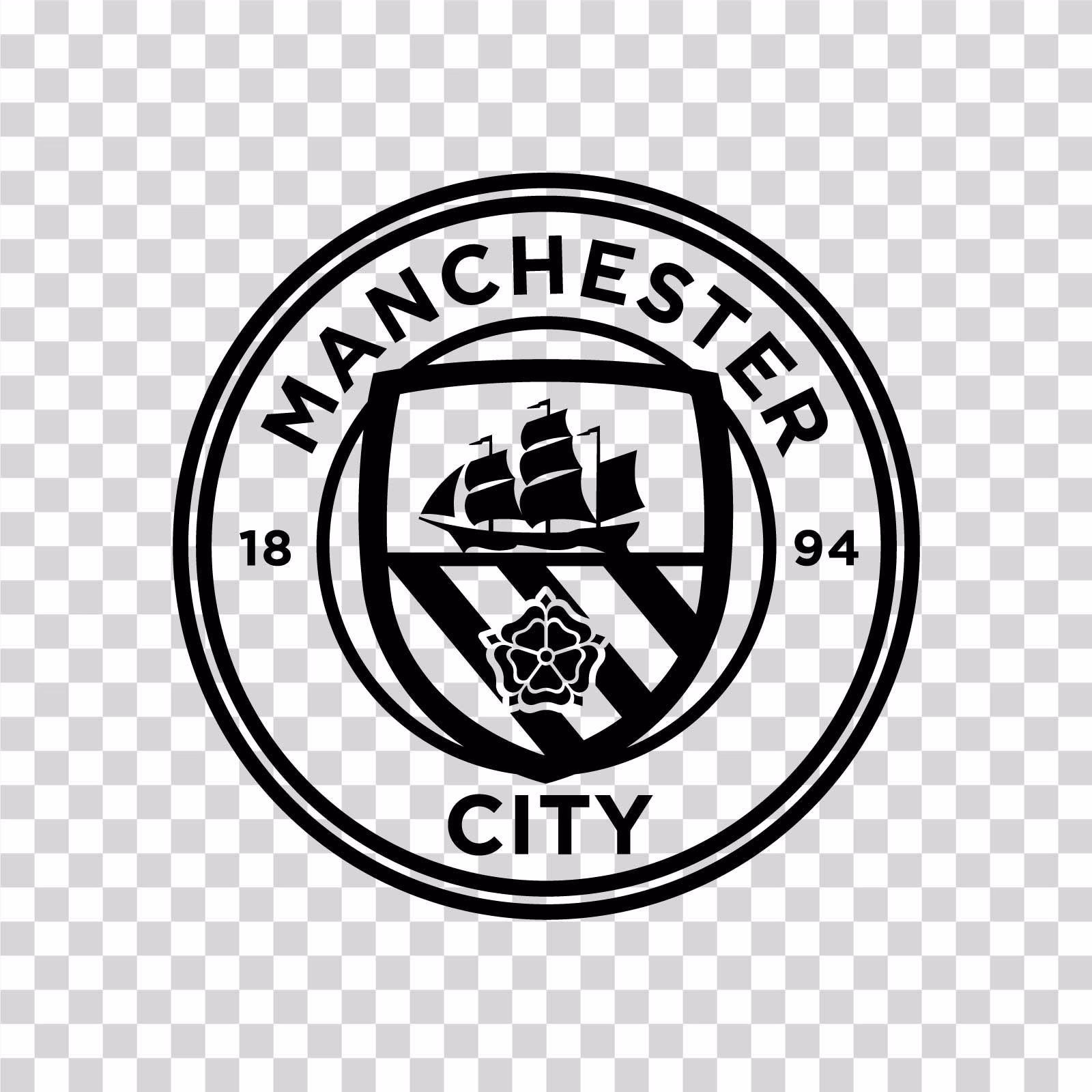 Manchester City Black Logo English Premier League PNG