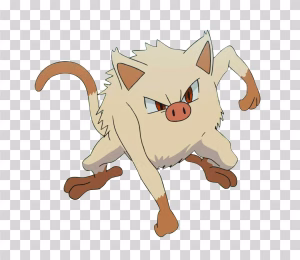 Mankey, Pokémon, Fighting-Type Creature, Video Game Character, Transparent PNG Image Mankey Pokémon PNG