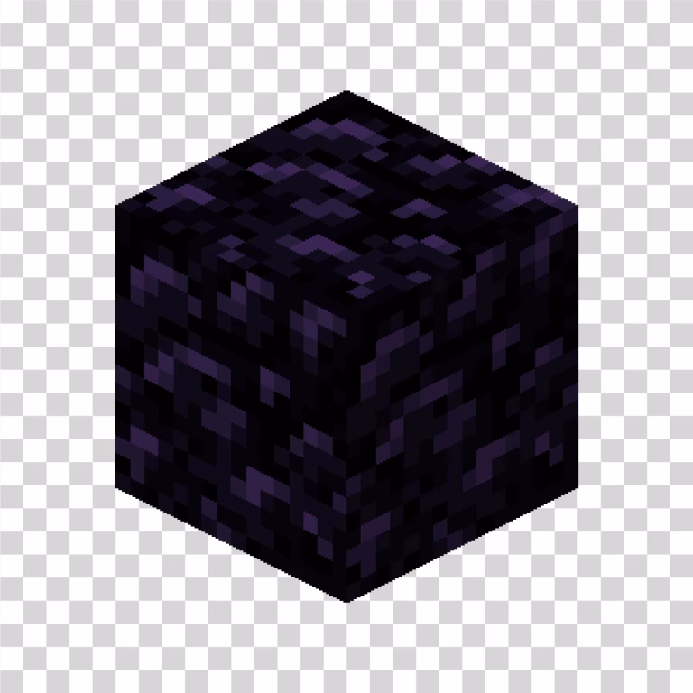 Minecraft Obsidian In-Game Block Transparent