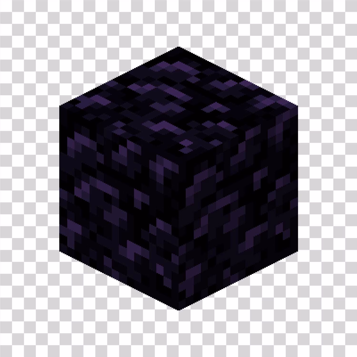 Minecraft Obsidian In-Game Block Transparent