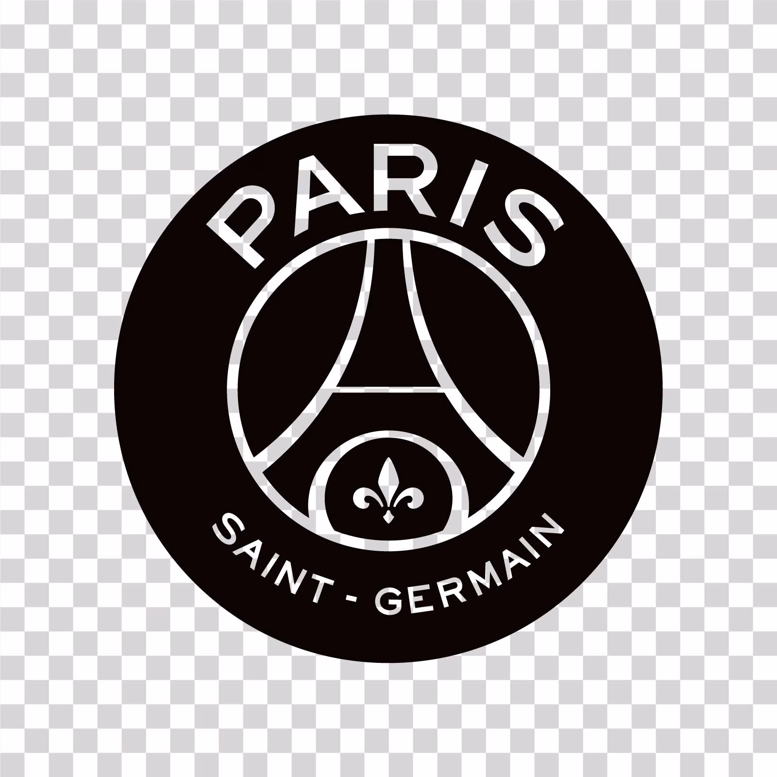 PSG Black Logo Paris Saint-Germain png