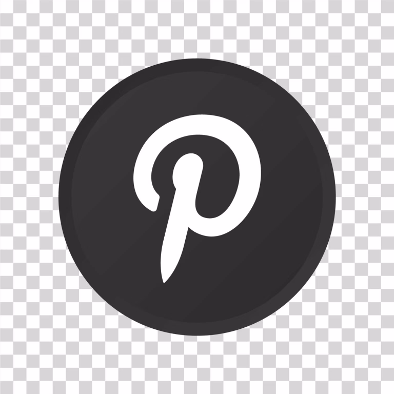 Pinterest Black Icon PNG