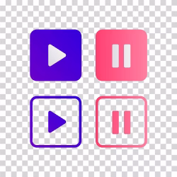 Play and Pause Media Control Buttons PNGs