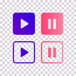 Play and Pause Media Control Buttons PNGs