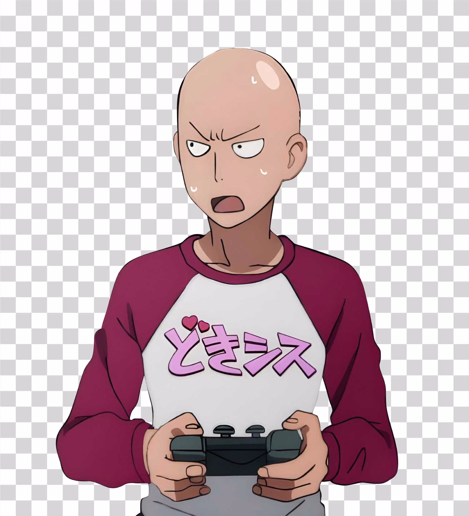 Saitama One Punch Man Playing Video Game PNG